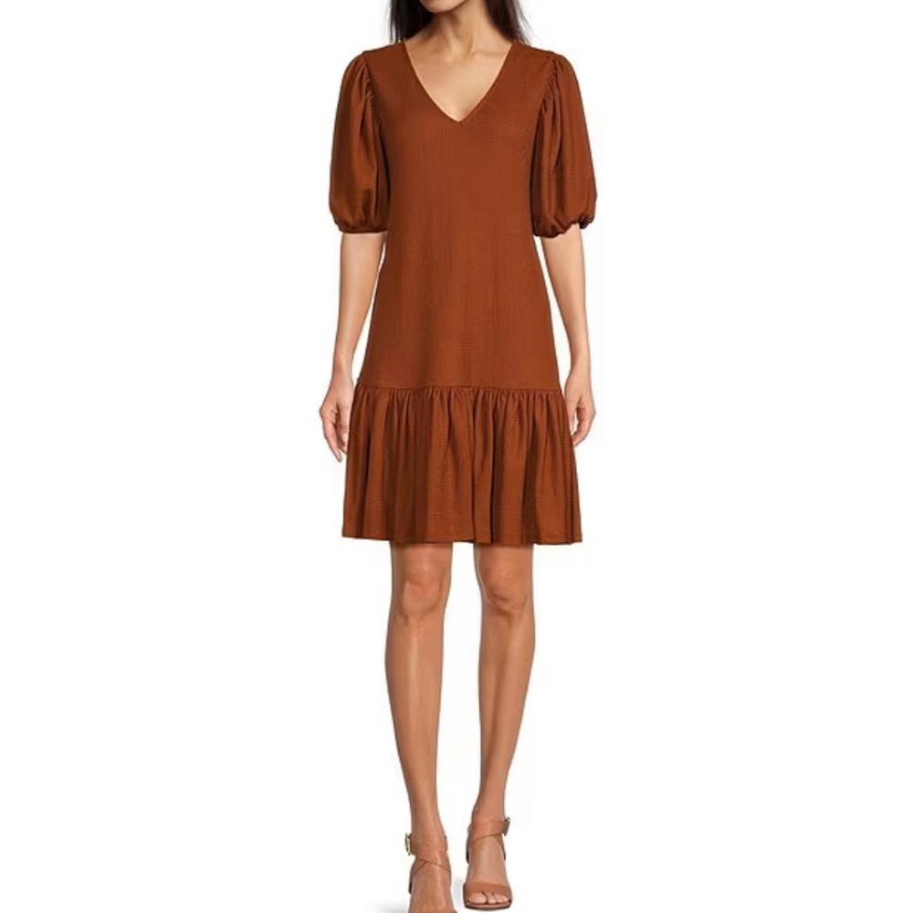 Gibson Latimer Drop Waist Puff Sleeve Dress
